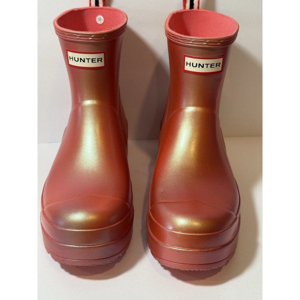Hunter Original Play Short Nebula Rain Boots US 9 Women Shimmer Pink WFS2020NEB - Picture 2 of 7